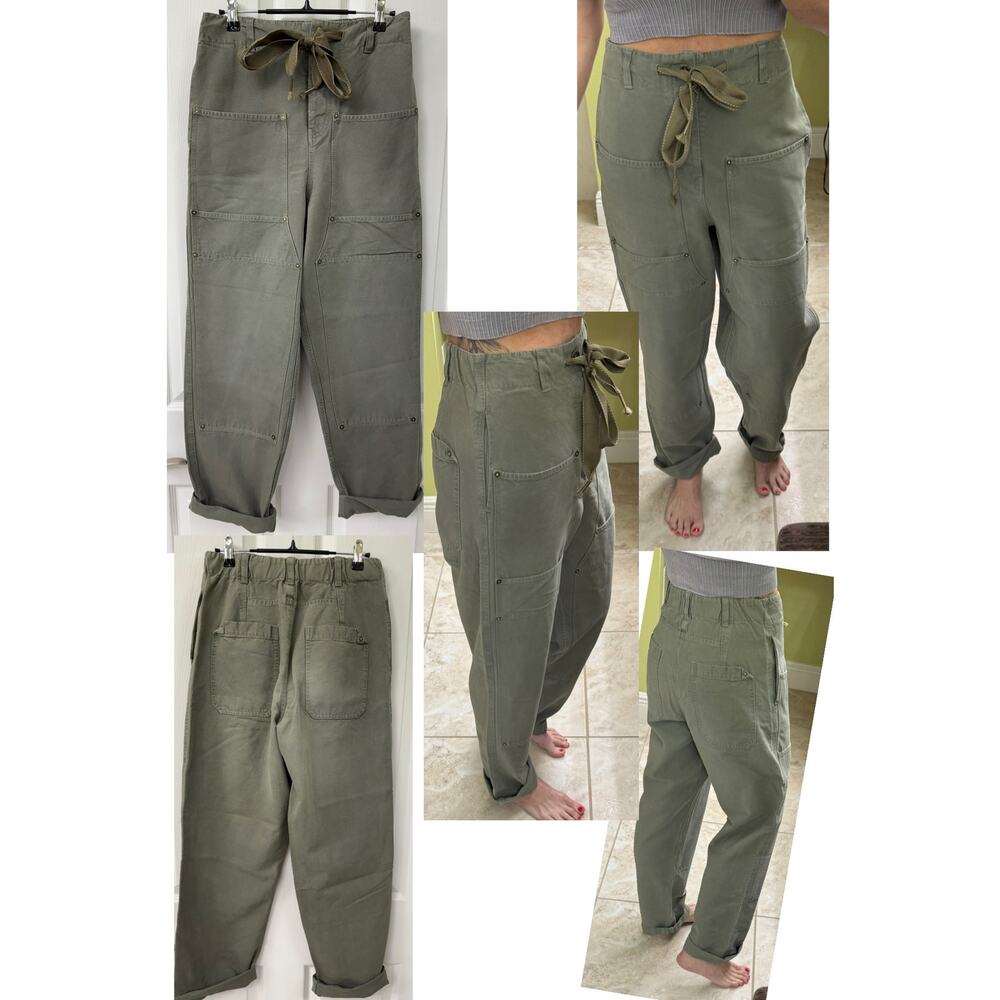Free People We The Free XS Hayden army high waist green cargo utility pants NWOT - Picture 9 of 9